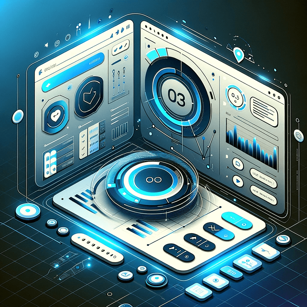 Aquesta il·lustració digital captura l'essència del modern i amigable disseny d'interfície d'usuari de Next.js 13. Presenta un disseny elegant i minimalista amb línies nítides i una paleta de colors monocromàtica en tons blaus, accentuada amb colors vibrants per a elements interactius. El panell de control representat mostra gràfics, estadístiques d'usuari i menús de navegació, ressaltant la tecnologia sofisticada i l'eficiència de Next.js 13. Aquesta imatge exemplifica les capacitats avançades i l'atractiu estètic de Next.js 13 en la creació d'aplicacions web dinàmiques i intuïtives.